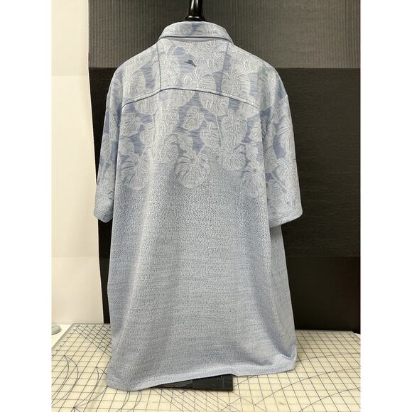 Tommy Bahama Polo Shirt Men’s 3XLB Palm Coast Tropic Fade UPF 30‎ Ice Blue - Picture 4 of 8